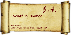 Jordán Andrea névjegykártya
