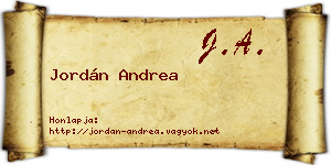 Jordán Andrea névjegykártya